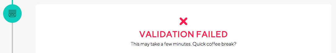 An image with caption: Screenshot of Validation Failed.