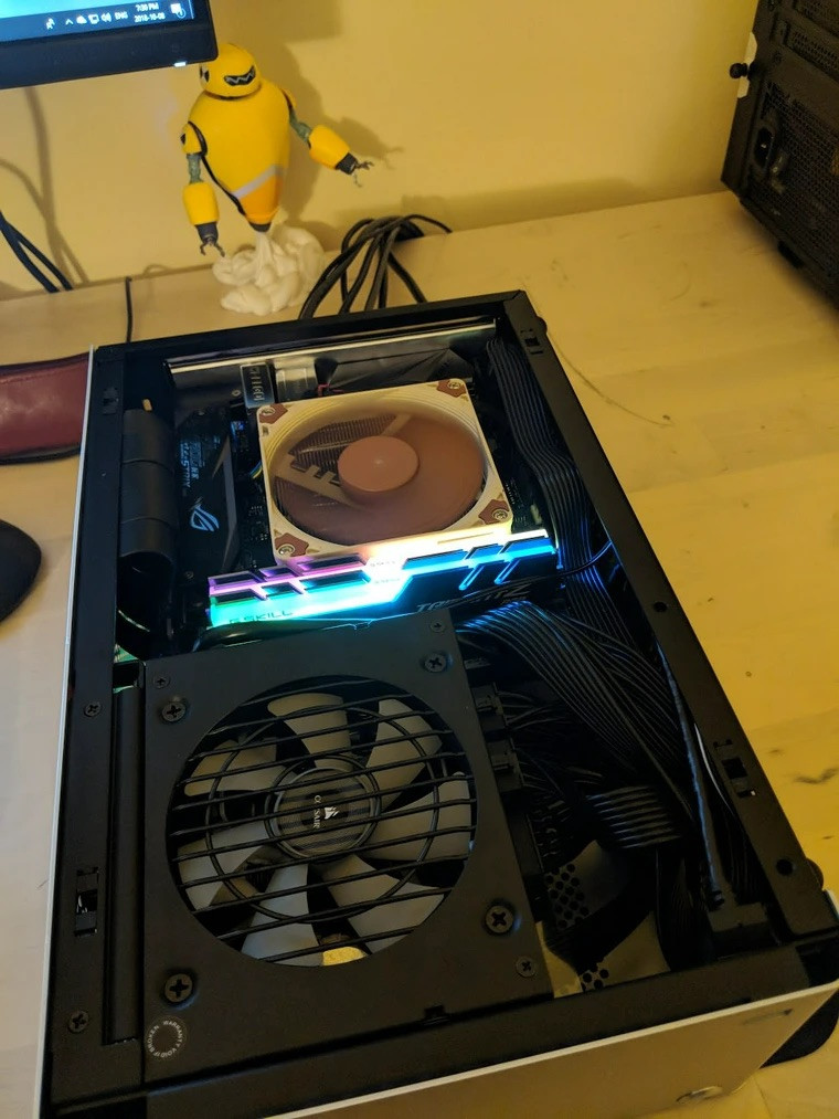 An image with caption: PSU and CPU cooler