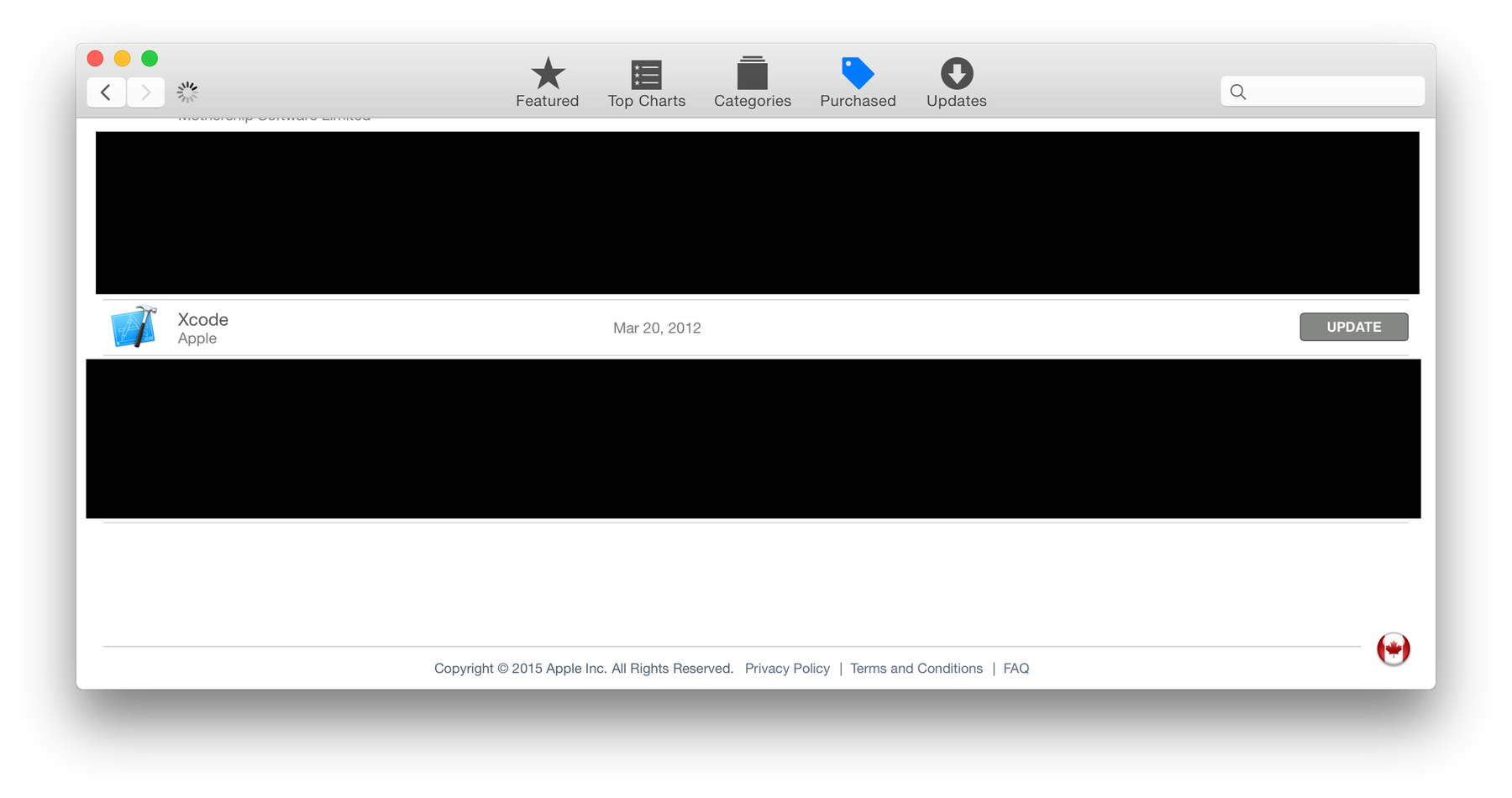 An image with caption: Xcode was the first app I installed on my (used) 2010 white MacBook.